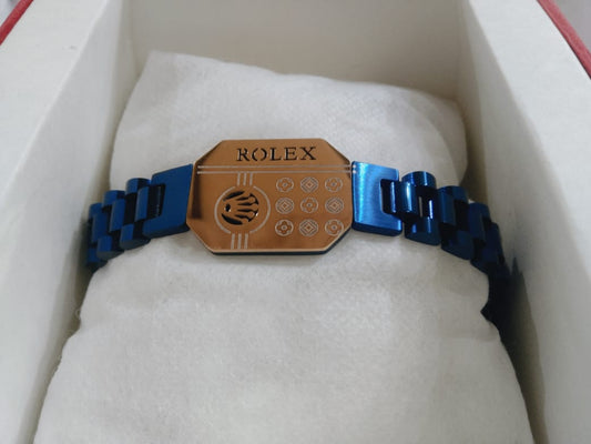 Rolex Blue Gold Stainless Steel Bracelet